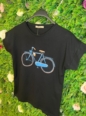 Tricou Negru din Bumbac cu Imprimeu Funny [1]
