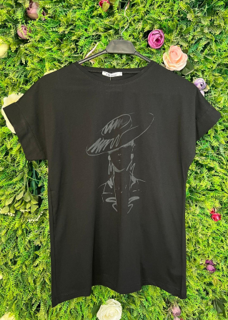 Tricou Negru din Bumbac Donna [1]