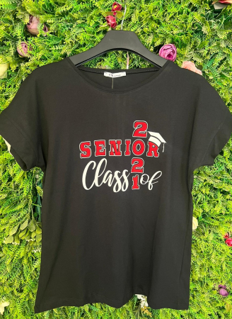 Tricou Negru din Bumbac, Senior Class Of [2]