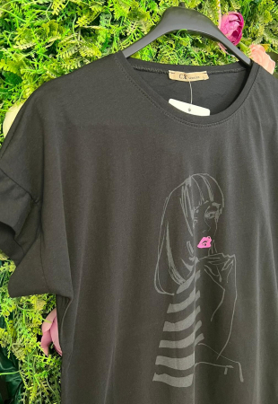 Tricou Negru din Bumbac, Signorina [1]