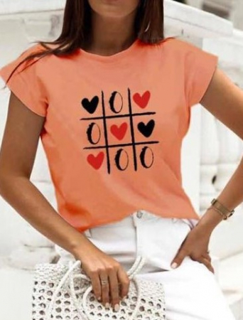 TRICOURI - Tricou Orange din Bumbac X si O Love