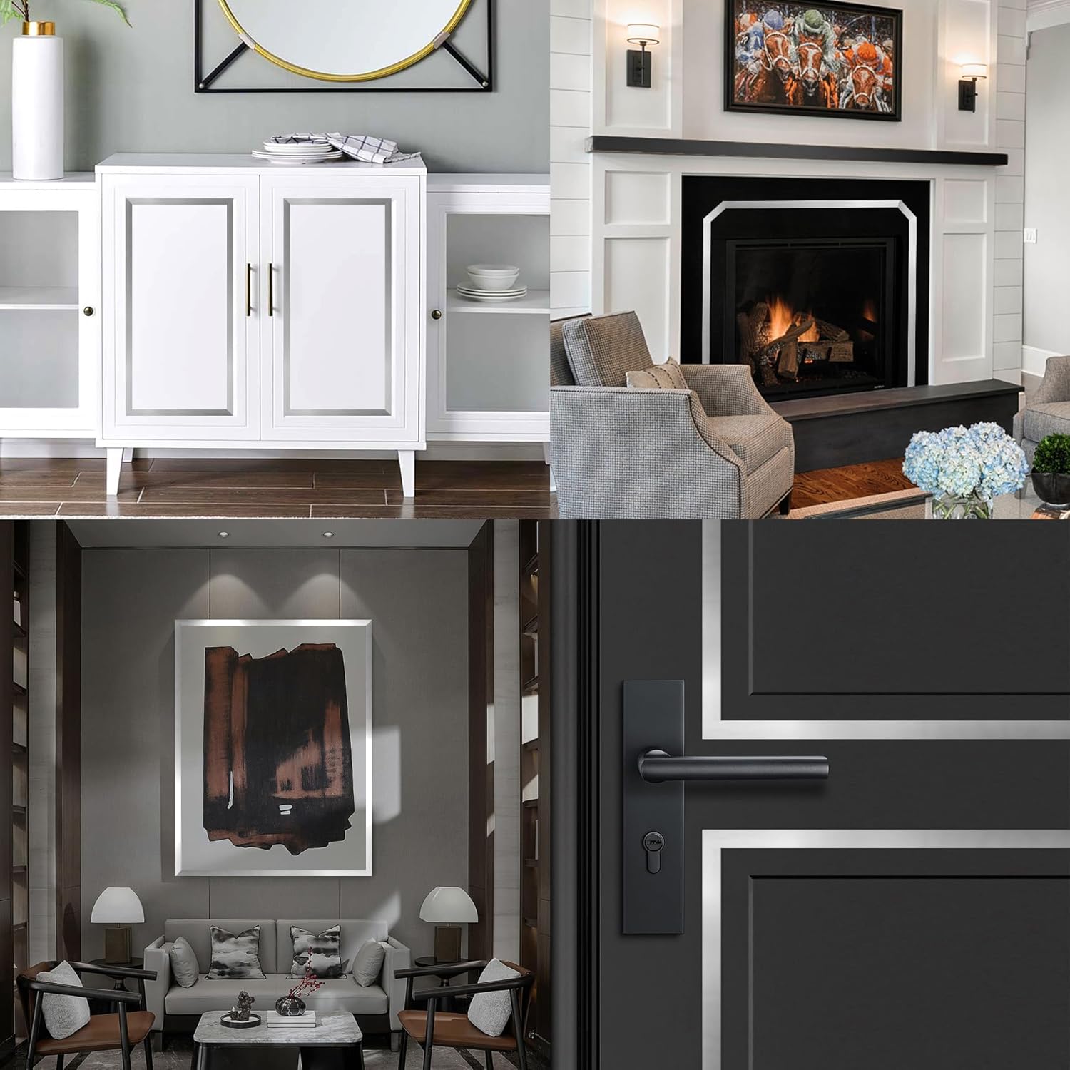 platbanda decorativa inox silver pereti periat mat