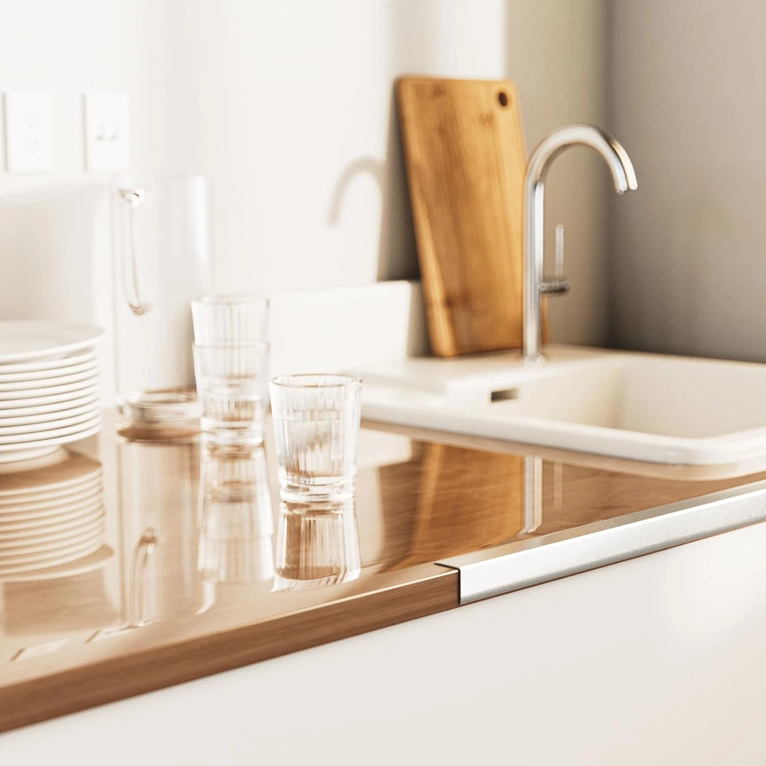 Protector colț perete sau mobila Argintiu, Aluminiu, Autoadeziv, 20x20mm latime – Set 3 bucăți x 90 cm (270 cm total