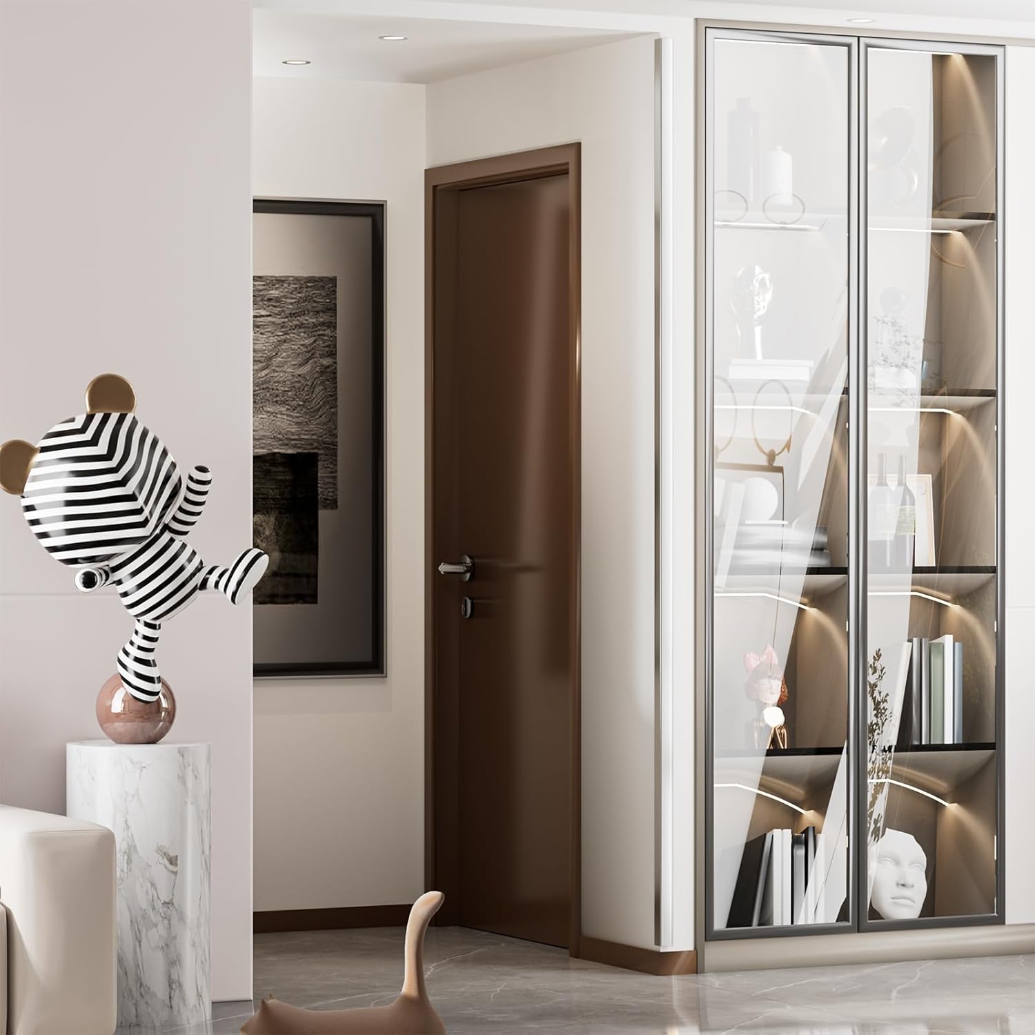 Protector colț perete sau mobila Argintiu, Aluminiu, Autoadeziv, 20x20mm latime – Set 3 bucăți x 90 cm (270 cm total