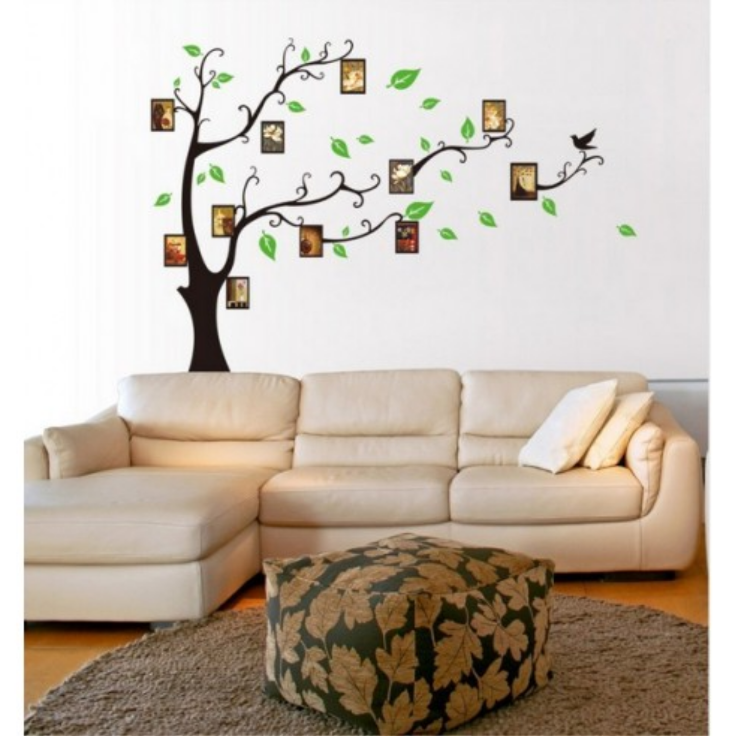 Sticker copac decorativ cu rame pentru poze
