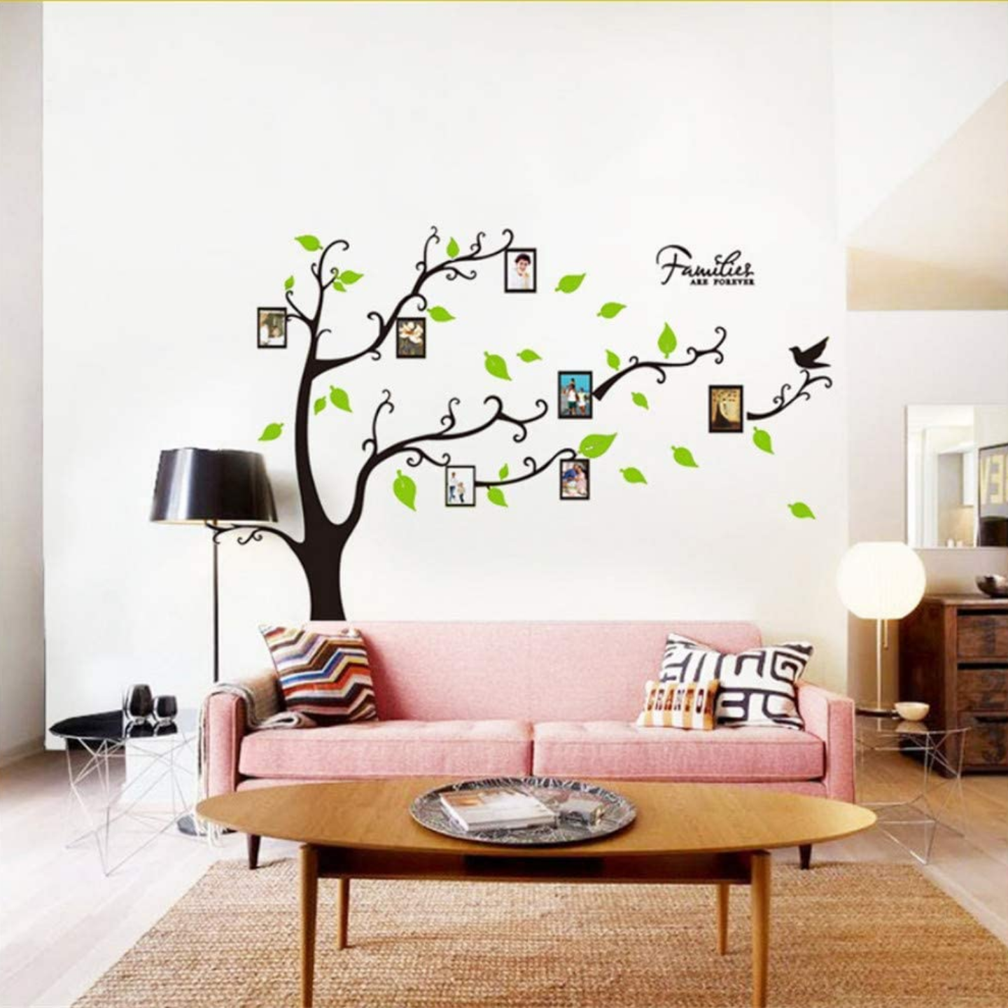 Sticker copac decorativ cu rame pentru poze