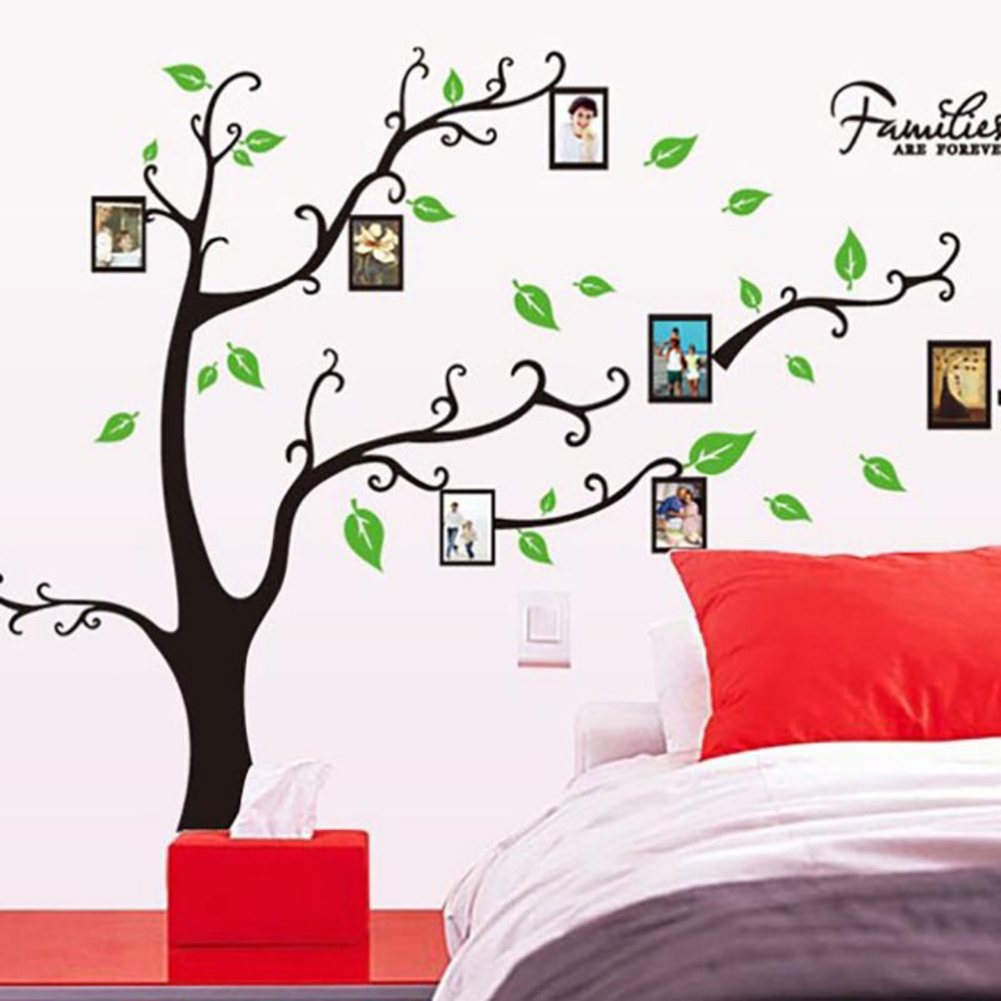 Sticker copac decorativ cu rame pentru poze