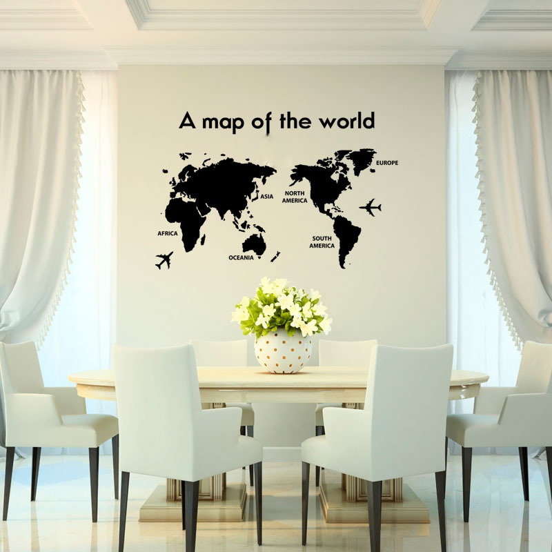 sticker decorativ harta lumii