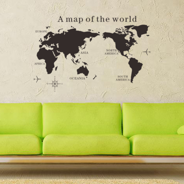 sticker decorativ harta lumii