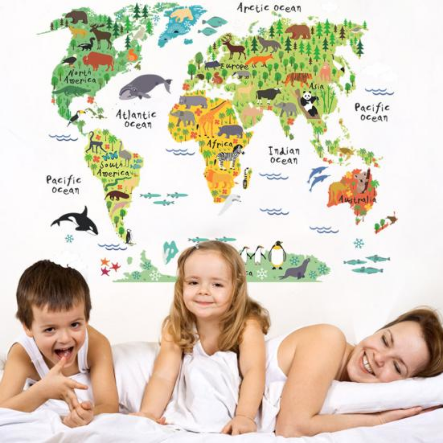 Sticker educativ copii, harta geografica a lumii