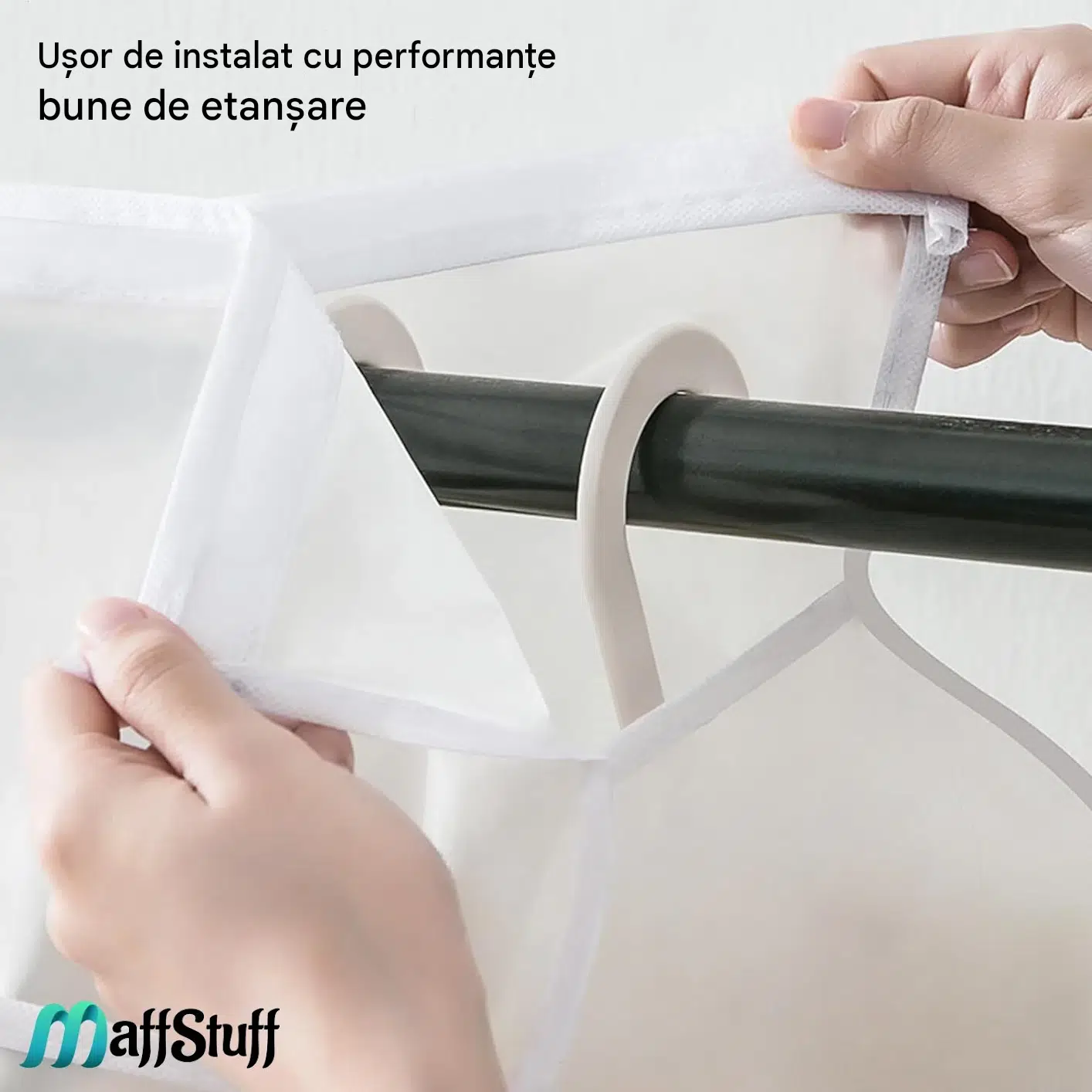 Husă de protecție pentru haine, PEVA alb semitransparent, MaffStuff [8]