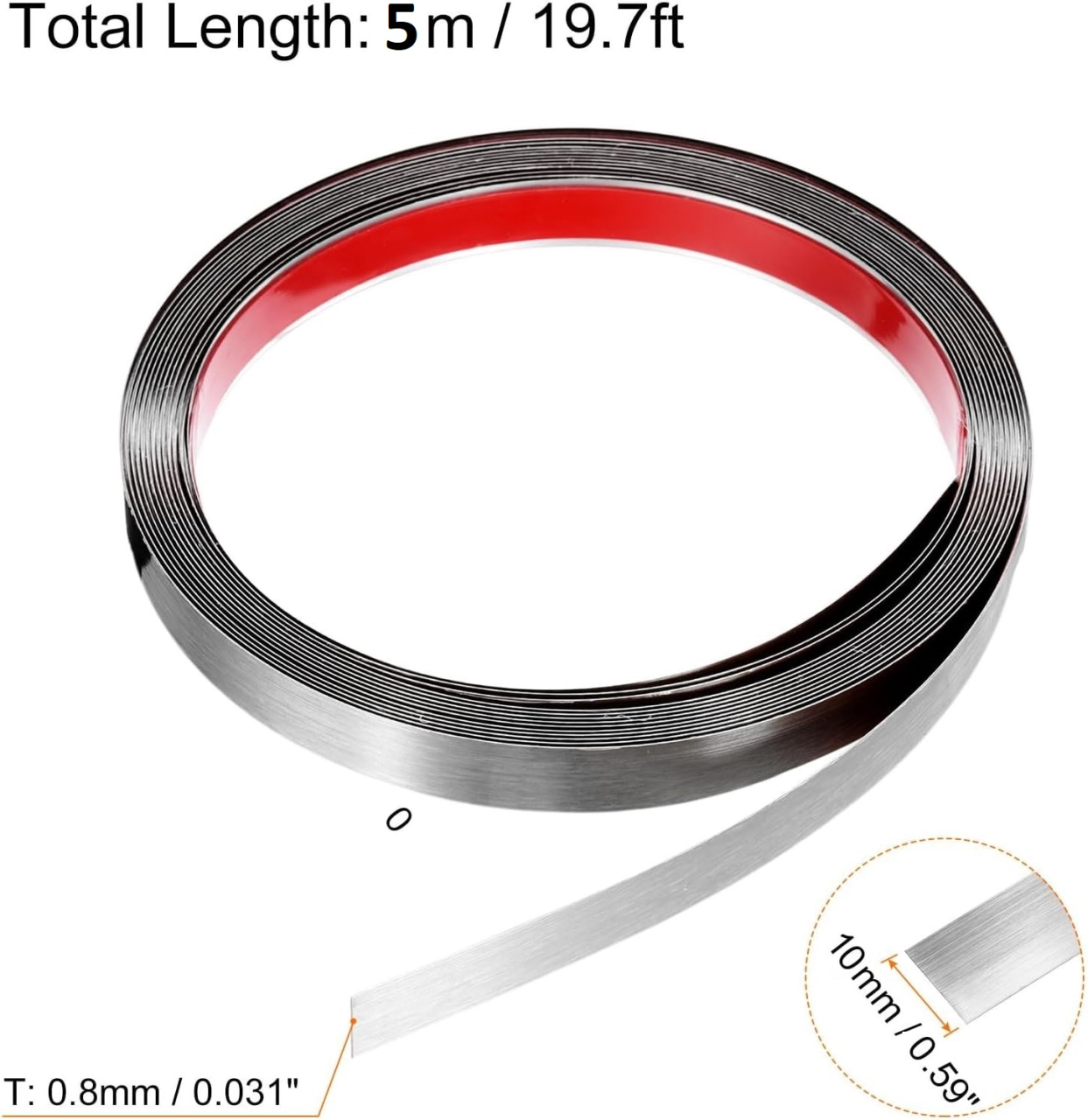 Bandă decorativă adezivă inox argintiu periat brushed silver [2]