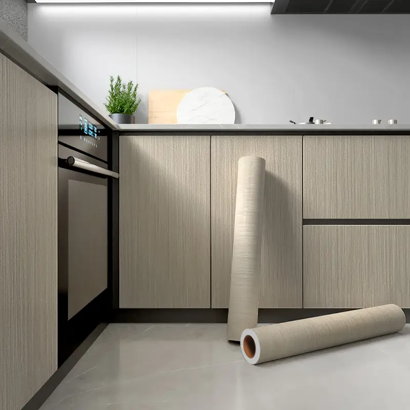 Autocolant mobilă lemn crem – folie autoadezivă decorativă 40x200 cm pentru mobilier și pereți [5]