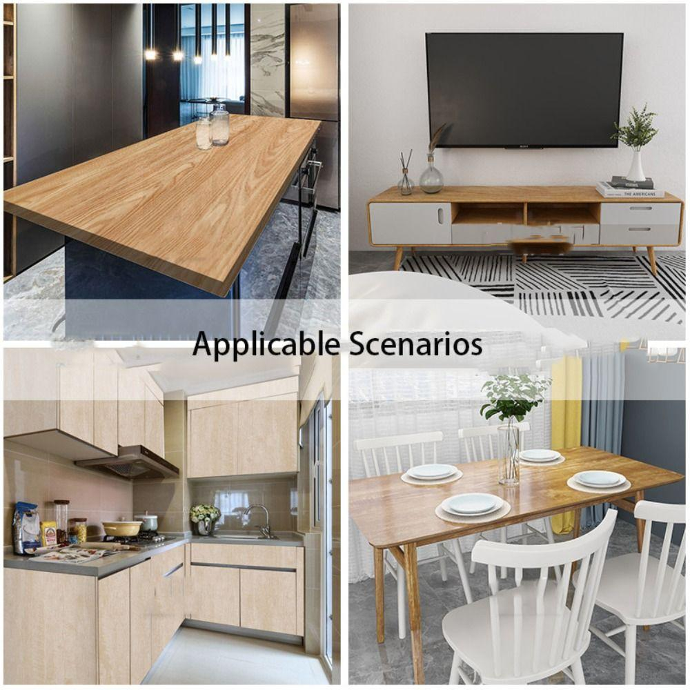 Autocolant mobilă lemn crem – folie autoadezivă decorativă 40x200 cm pentru mobilier și pereți [2]