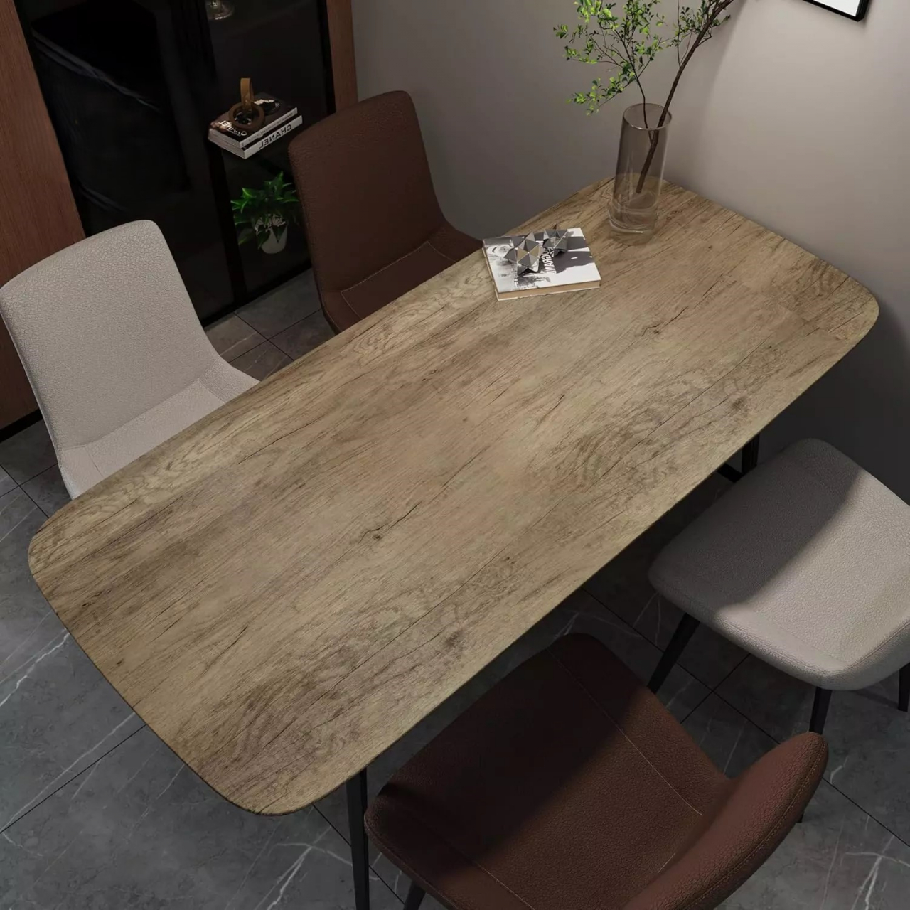 Autocolant mobilă lemn maro – folie autoadezivă decorativă 40x200 cm pentru mobilier și pereți [3]