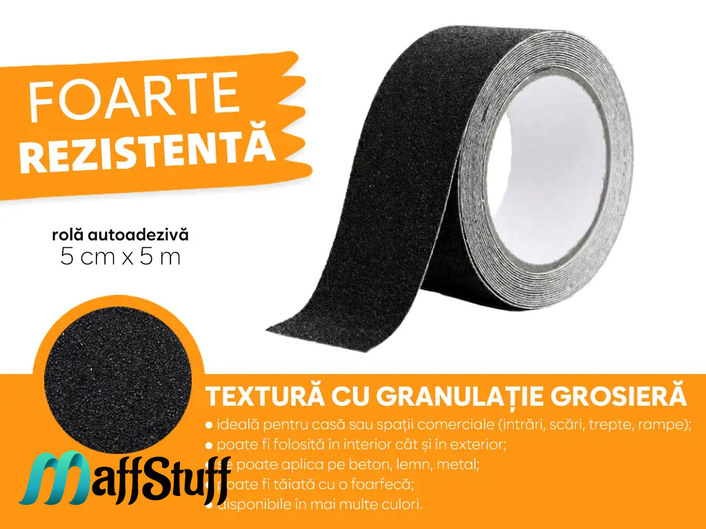 banda antiderapanta autoadeziva abraziva negru MaffStuff [4]