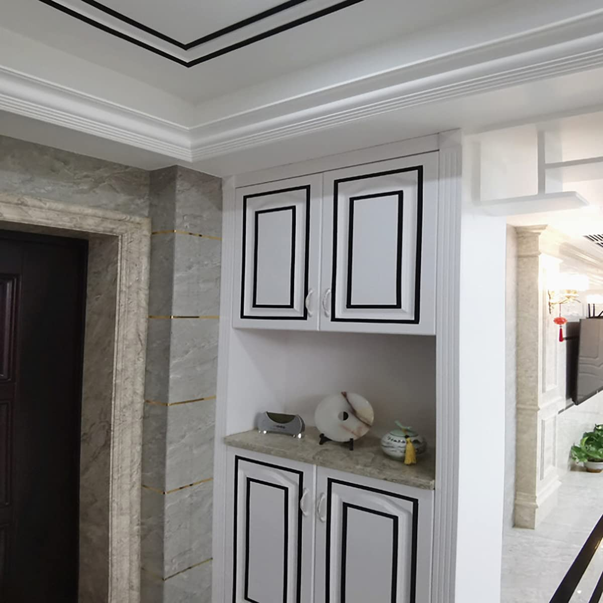 banda adeziva decorativa faianta negru bandă decorativă rosturi bandă decorativă faianță bandă decorativă pentru baie banda adeziva rezistenta la apa bandă pentru rosturi gresie și faianță [12]