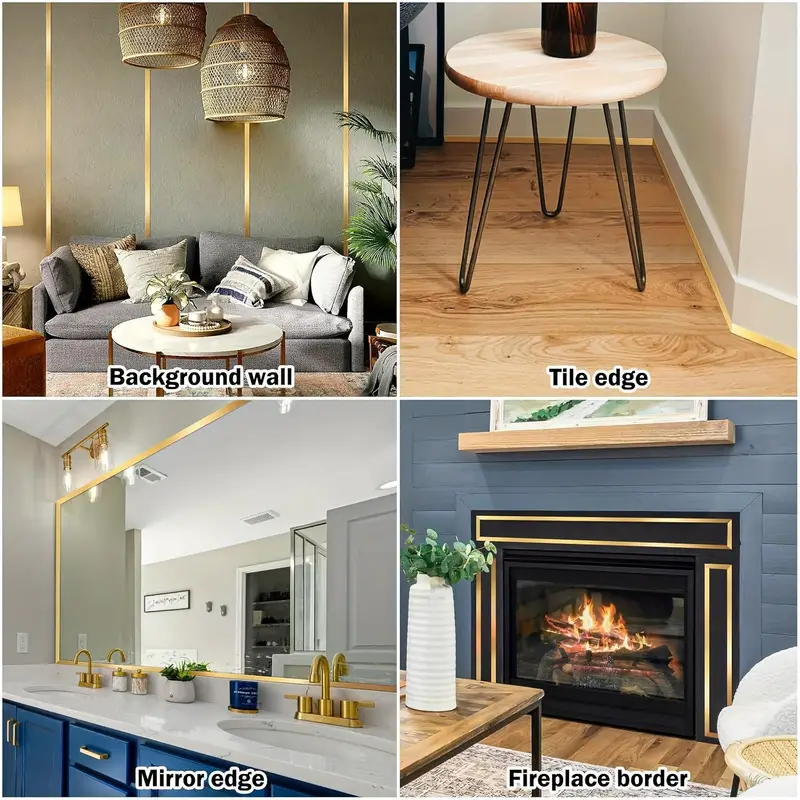 Bandă Decorativă Autoadezivă din Oțel Inoxidabil Nichelat - 500 cm lungime - Finisaj Premium, Autoadeziv Puternic [17]