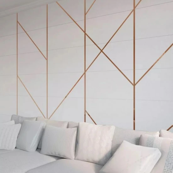 Bandă decorativă autoadezivă rose gold – 500 cm, din oțel inoxidabil cu adeziv 3M – finisaj lucios pentru mobilă, pereți și decorațiuni interioare. [7]