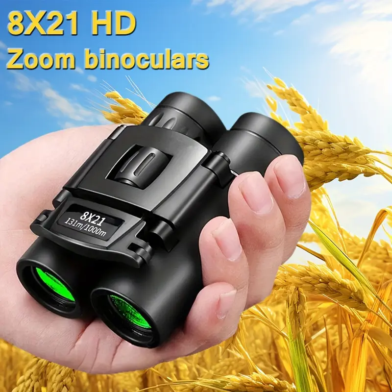 Binoclu HD 8X21 Telescop portabil Binoclu profesional Aventuri în aer liber Sport și călătorii Camping și explorare Observarea păsărilor Drumeții Concerte Vânătoare Vizualizare la distanță Focalizare centrală Rezistent la apă Design pliabil [8]
