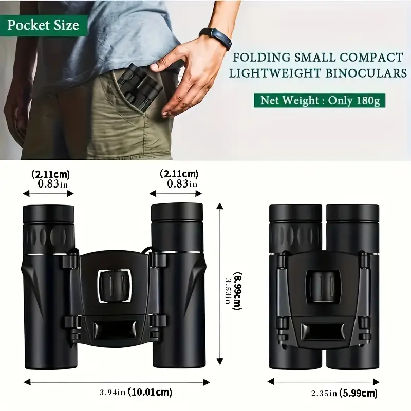 Binoclu HD 8X21 Telescop portabil Binoclu profesional Aventuri în aer liber Sport și călătorii Camping și explorare Observarea păsărilor Drumeții Concerte Vânătoare Vizualizare la distanță Focalizare centrală Rezistent la apă Design pliabil [17]