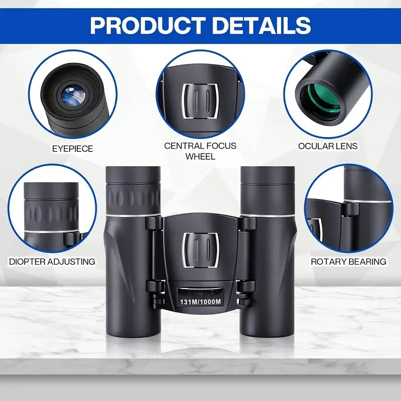 Binoclu HD 8X21 Telescop portabil Binoclu profesional Aventuri în aer liber Sport și călătorii Camping și explorare Observarea păsărilor Drumeții Concerte Vânătoare Vizualizare la distanță Focalizare centrală Rezistent la apă Design pliabil [20]