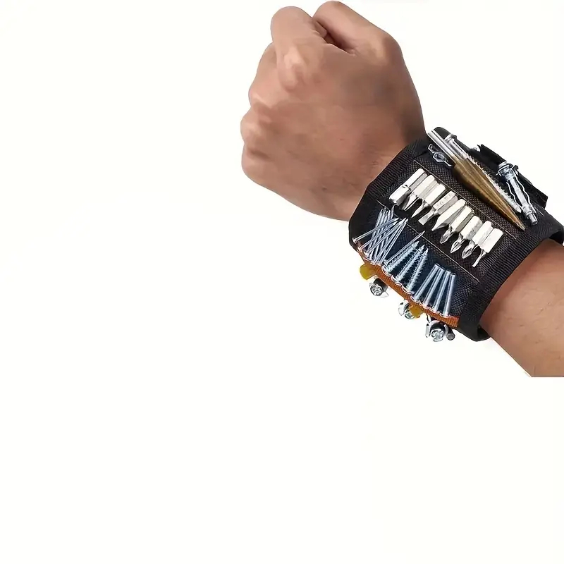 Brățară Magnetică cu 15 Magneți Neodim – Suport Șuruburi, Reglabilă, Profesională [4]