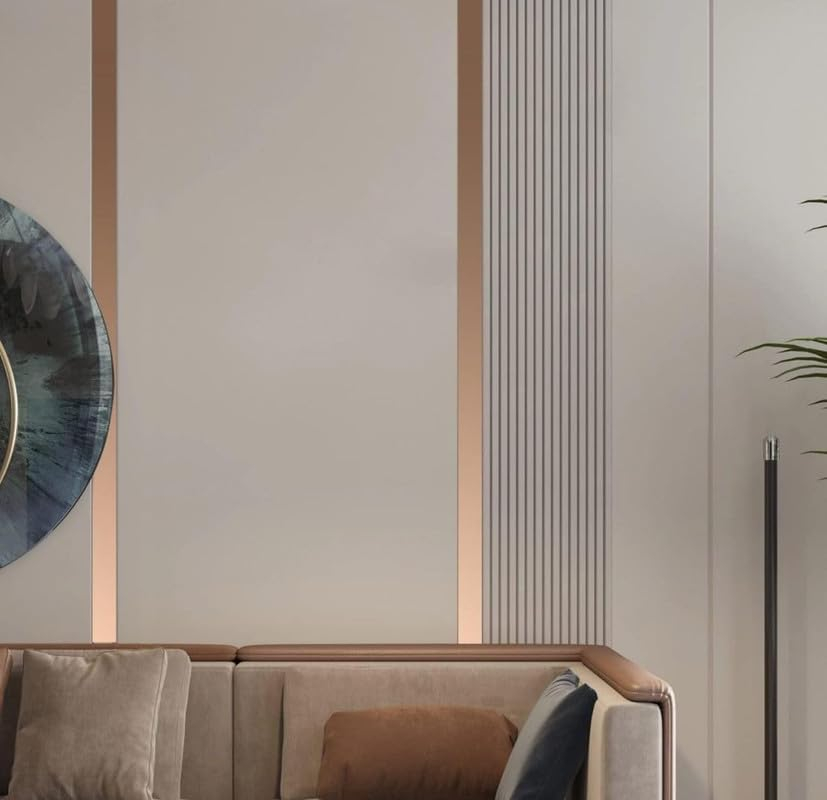 Bandă decorativă adezivă inox bronz periat brushed rose gold [9]