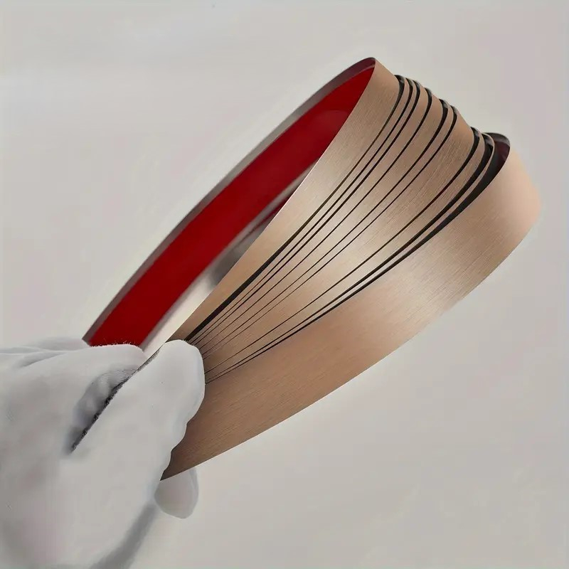 Bandă decorativă adezivă inox bronz periat brushed rose gold [4]