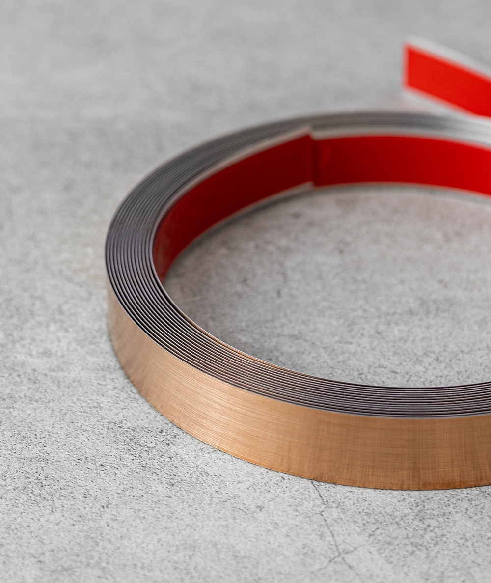 Bandă decorativă adezivă inox bronz periat brushed rose gold [6]