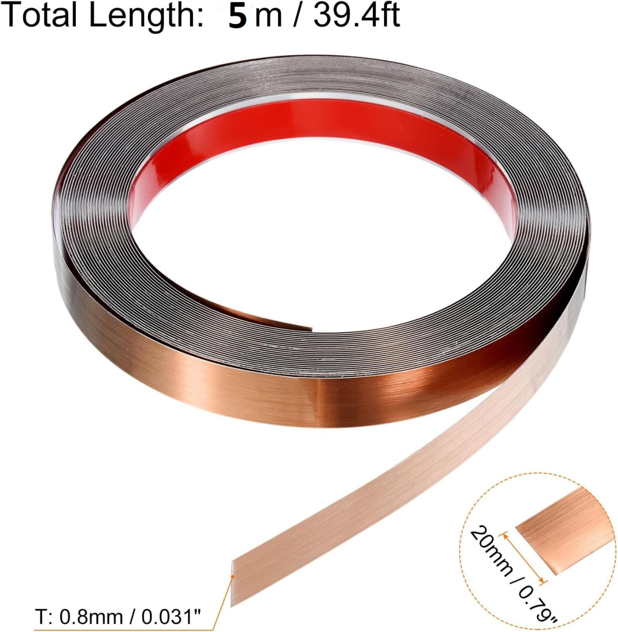 Bandă decorativă adezivă inox bronz periat brushed rose gold [2]