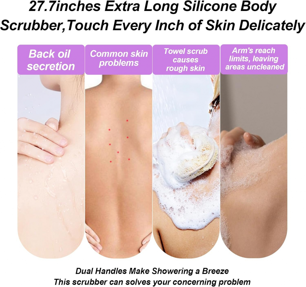 Burete de Baie Exfoliant din Silicon – Curățare Eficientă & Piele Catifelată, Ideal pentru Igiena Zilnică [9]
