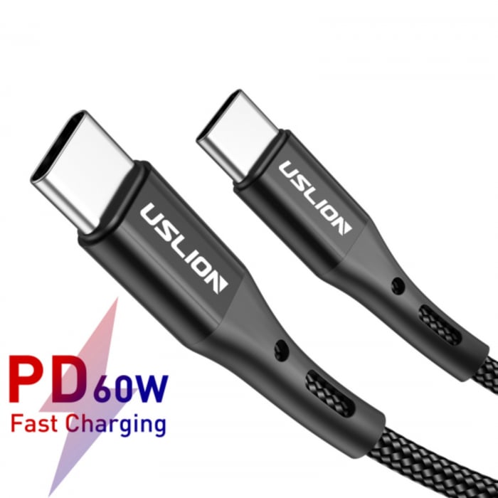 Cablu de date USB C la USB C, transfer date si incarcare super rapida Power Delivery de 60W [2]