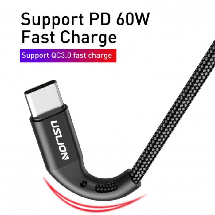 Cablu de date USB C la USB C, transfer date si incarcare super rapida Power Delivery de 60W [4]