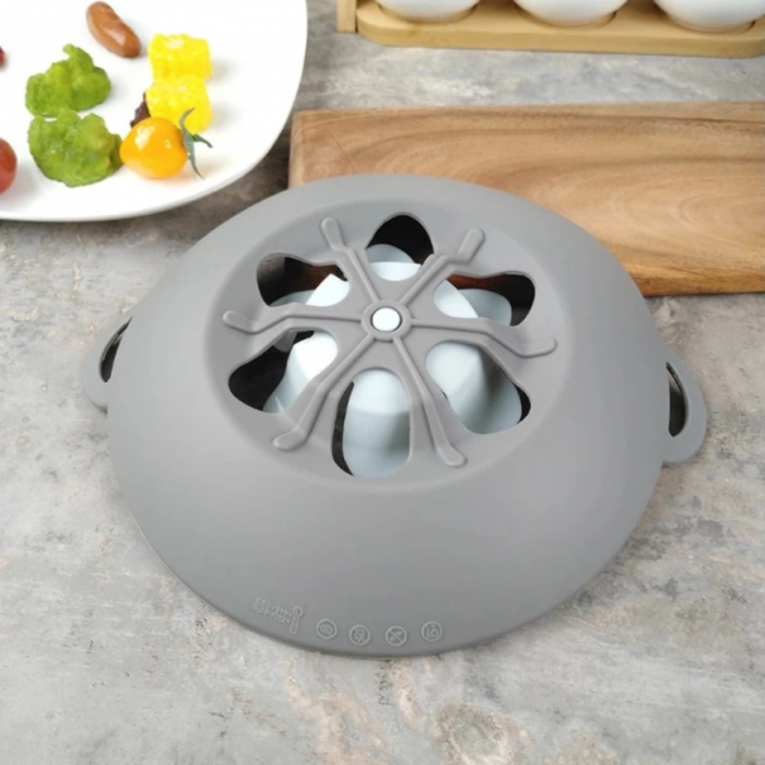 Capac din Silicon pentru Vase de Gătit – Universal, Termorezistent, 26 cm, Culoare Gri [5]