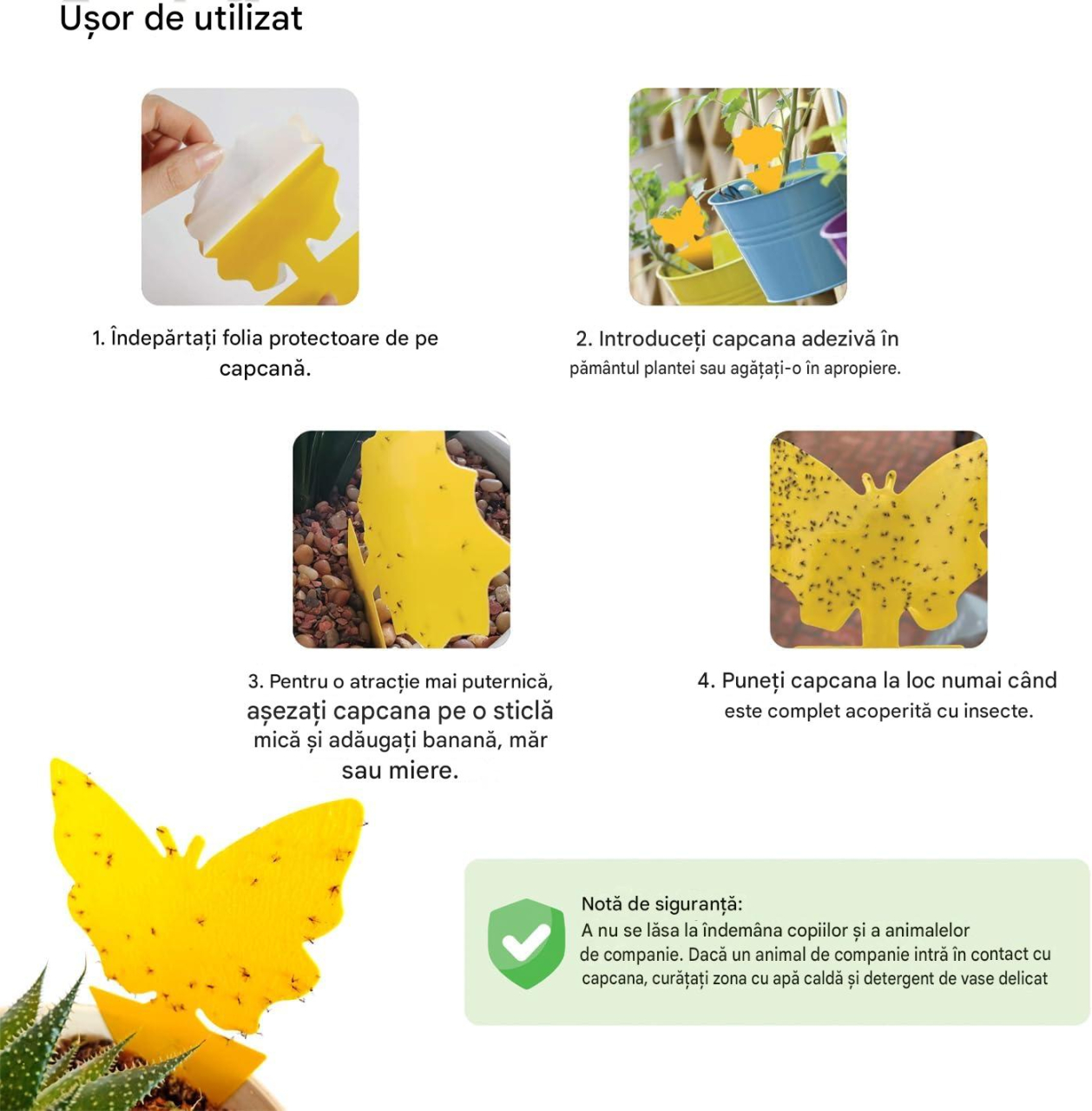 capcana adeziva insecte ghiveci galbena MaffStuff [6]