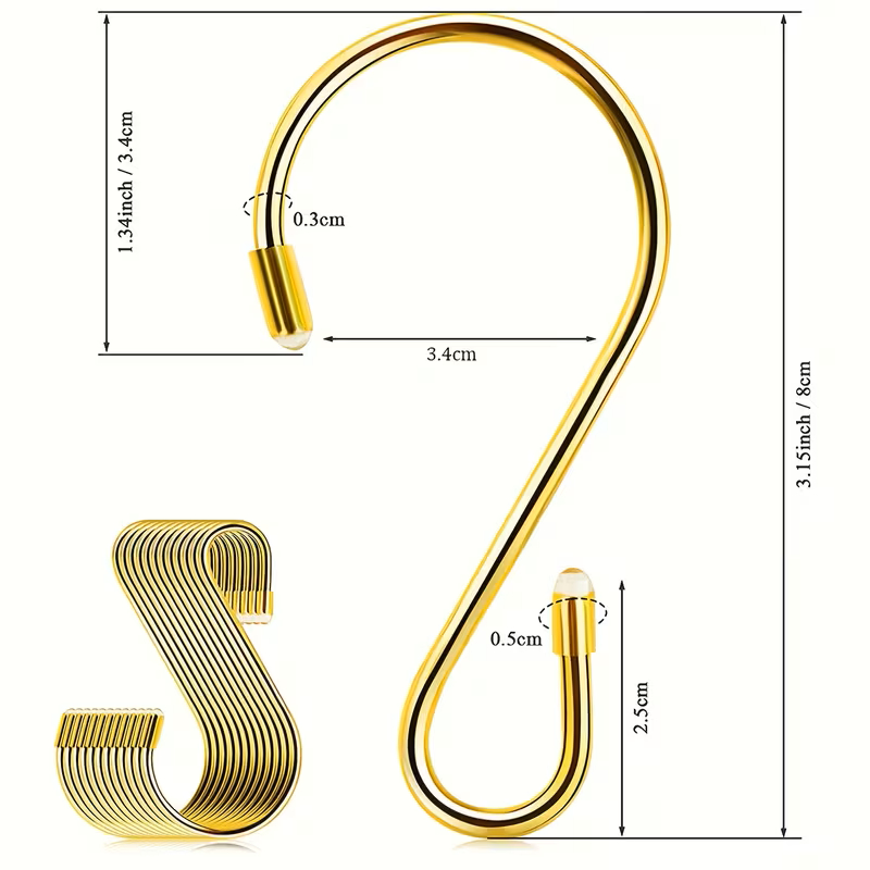 carlige suspendare forma s inox auriu MaffStuff [3]