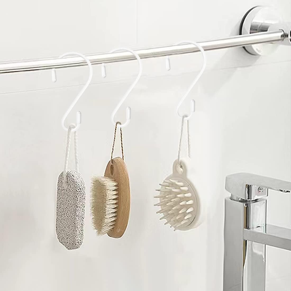 carlige tip s organizare inox alb MaffStuff [5]