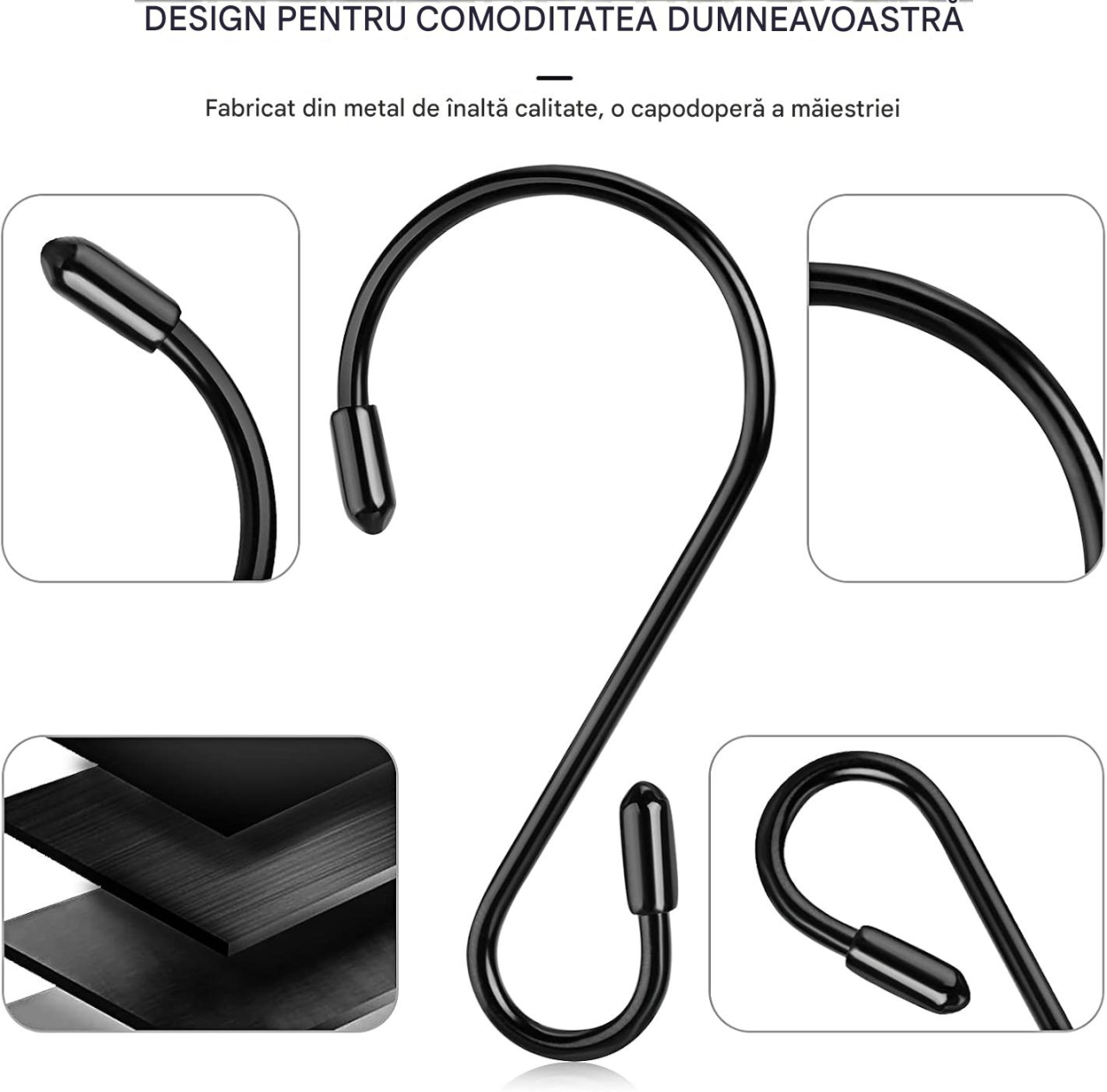 carlige tip s inox negru maffstuff [4]