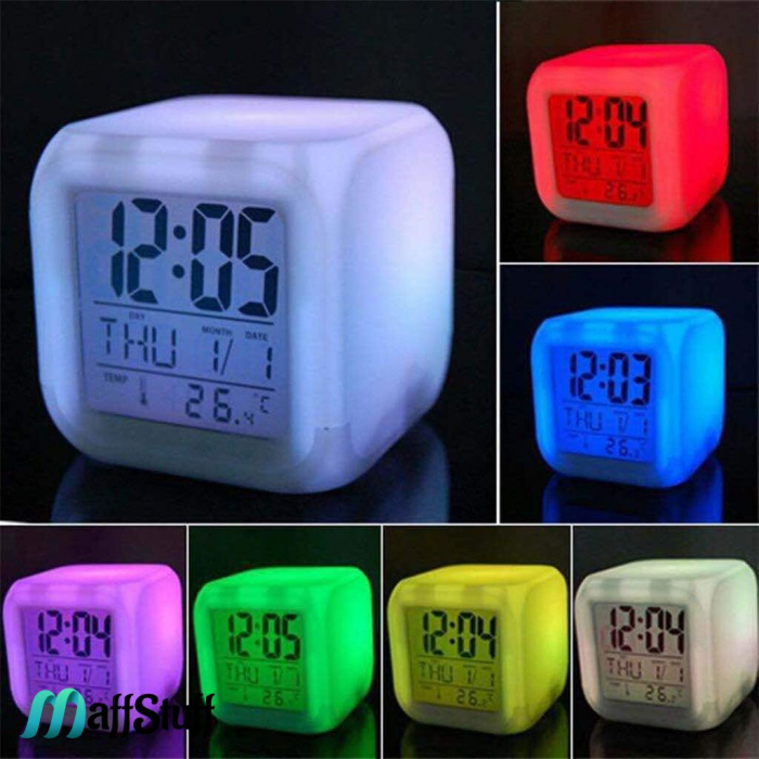 Ceas Digital Multifunctional cu Iluminare LED, Alarma si Termometru, 8 cm [5]