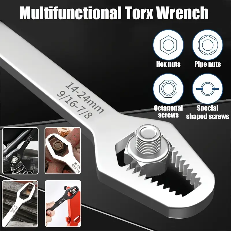 Cheie Fixă Torx 15 în 1 Universal – 8-22 mm, Oțel Galvanizat, All in One [8]