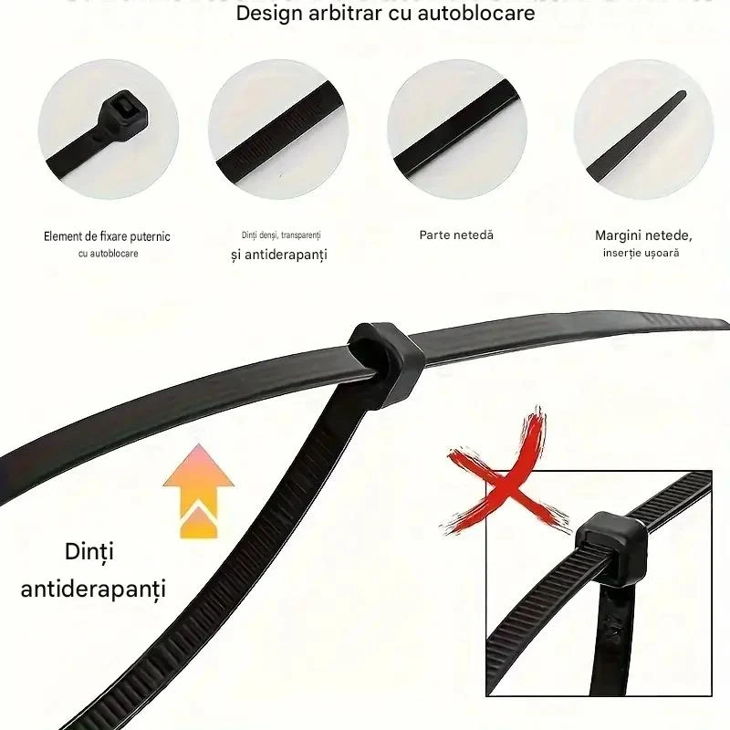 coliere tip bride organizare cabluri plastic pvc negru MaffStuff [4]