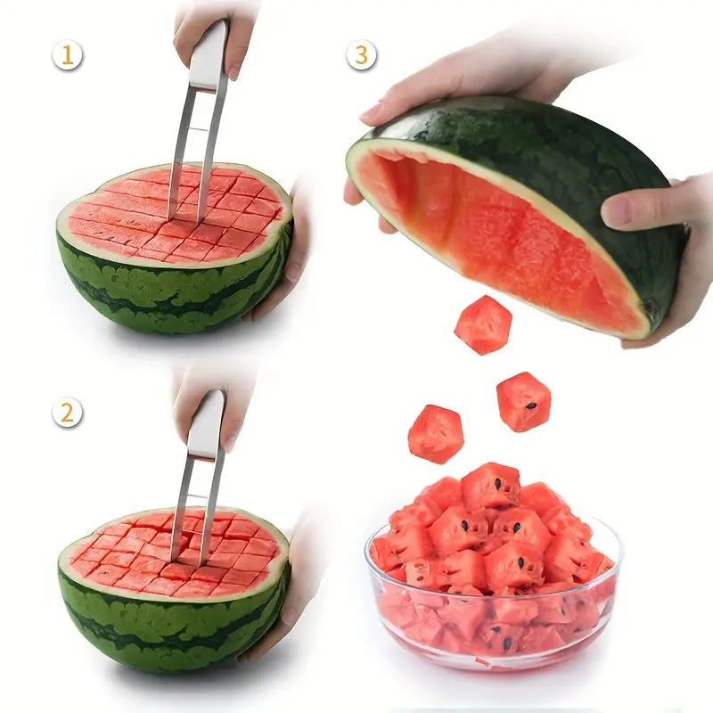 Cuțit Feliator 2in1 cu Funcție de Clește pentru Tăiat și Servit Pepene, 22 cm – Eficient și Ușor de Folosit [5]