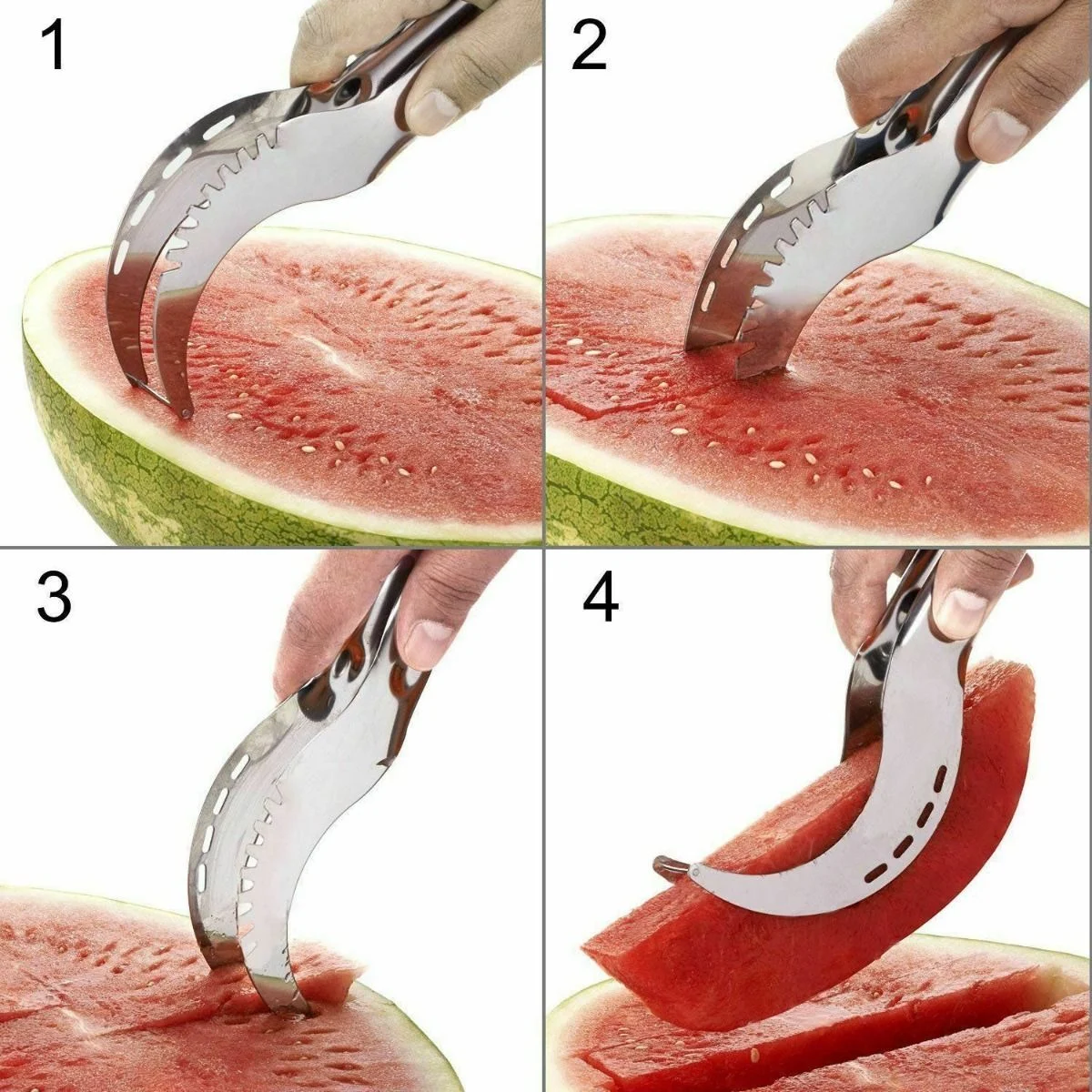 Cuțit Feliator 2in1 cu Funcție de Clește pentru Tăiat și Servit Pepene, 22 cm – Eficient și Ușor de Folosit [17]