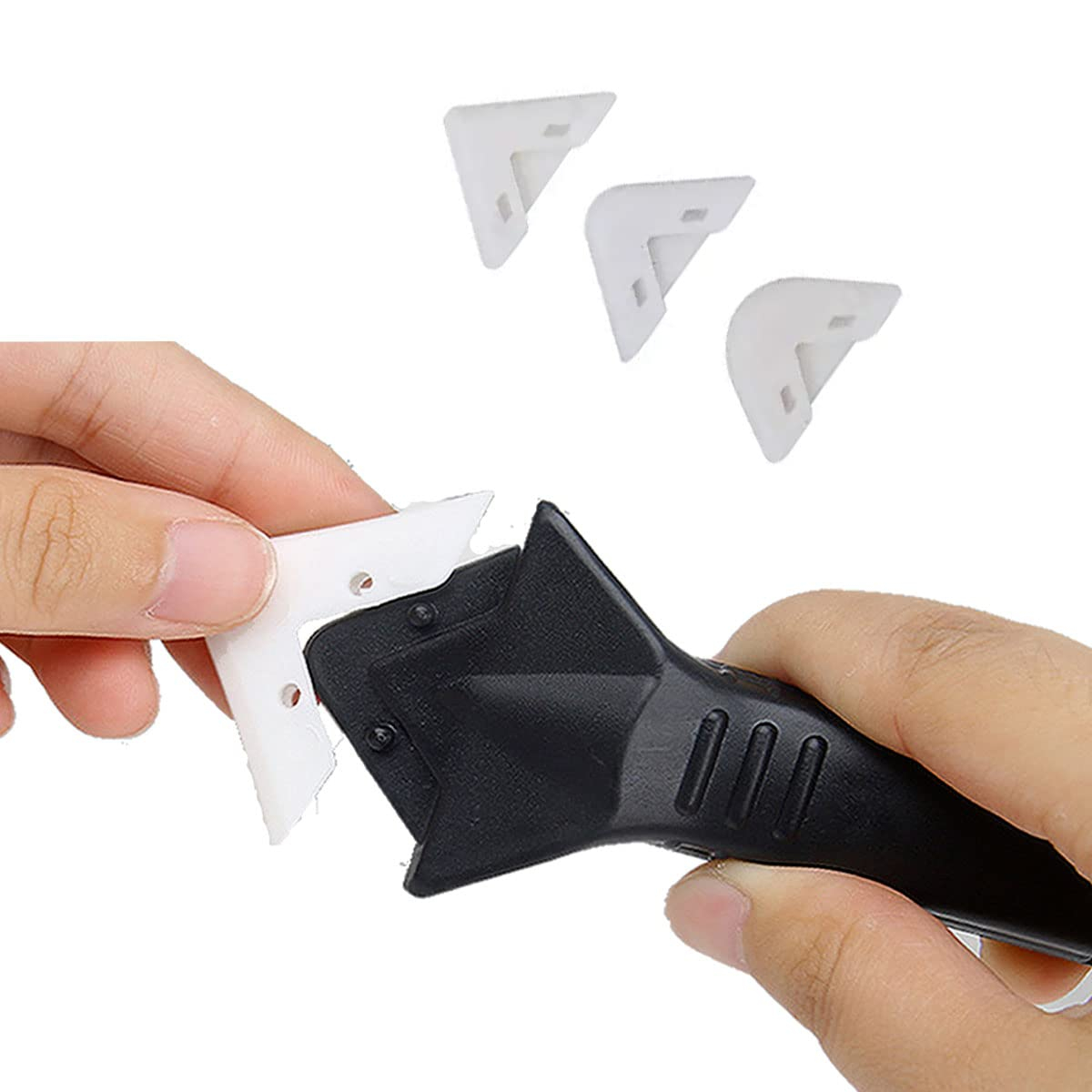 Cuțit Multifuncțional Îndepărtare și Aplicare Silicon – 5 Capete Netezire, Oțel + PVC [15]