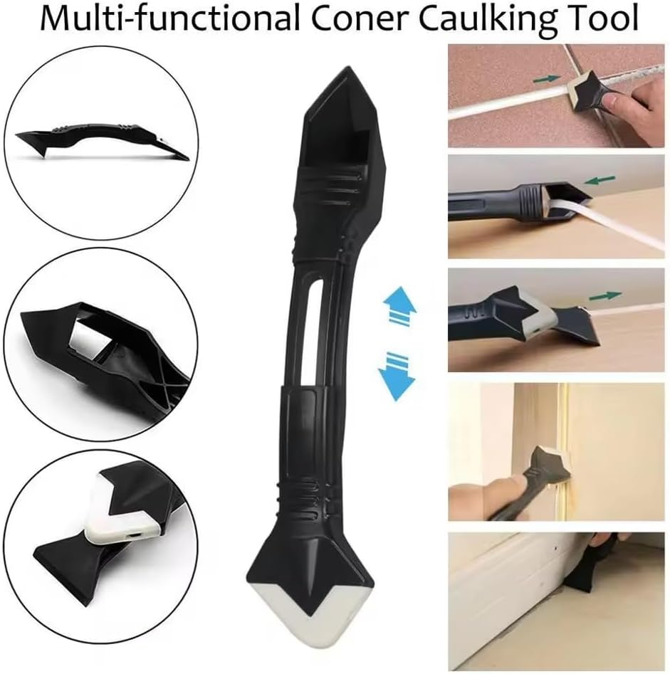 Cuțit Multifuncțional Îndepărtare și Aplicare Silicon – 5 Capete Netezire, Oțel + PVC [19]