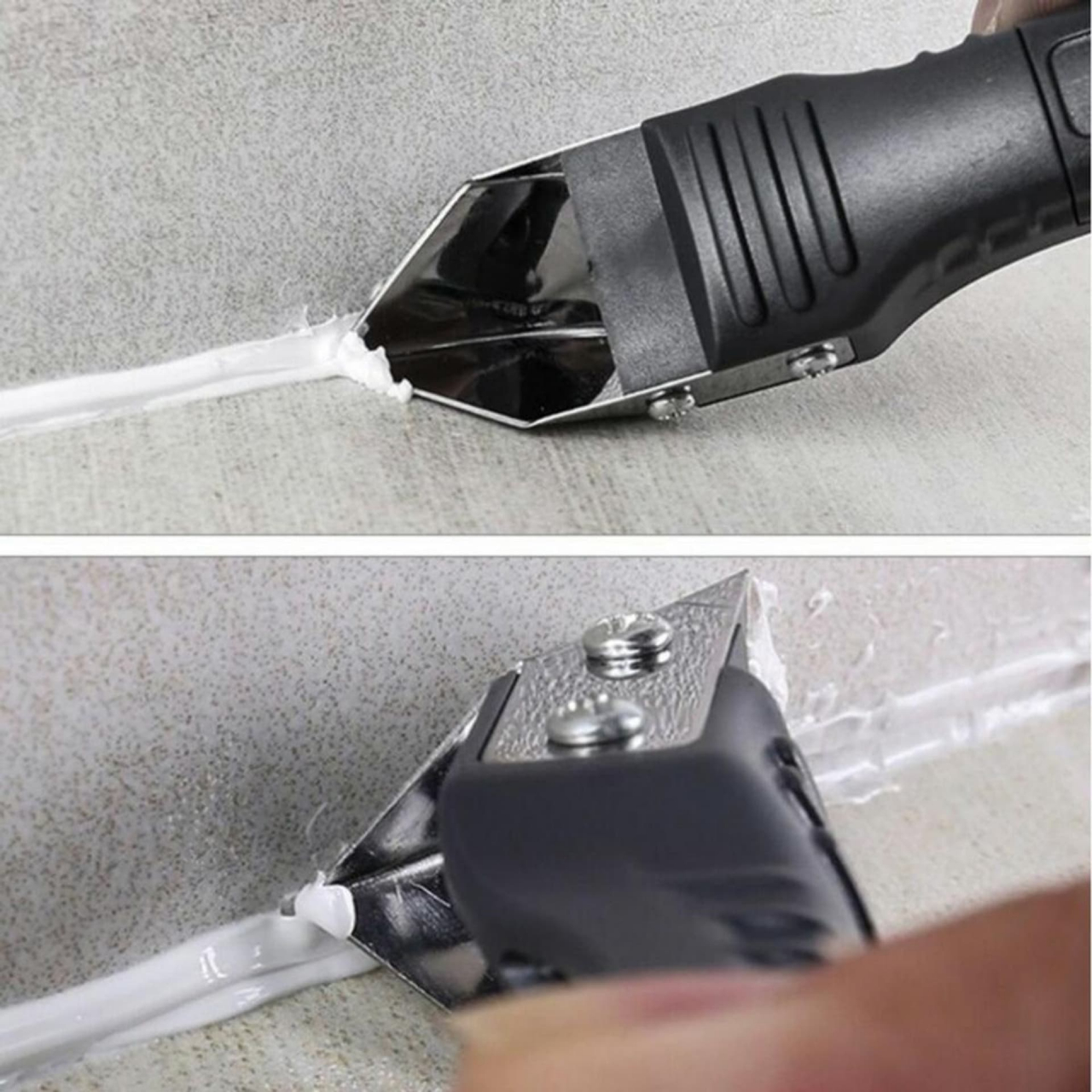 Cuțit Multifuncțional Îndepărtare și Aplicare Silicon – 5 Capete Netezire, Oțel + PVC [13]