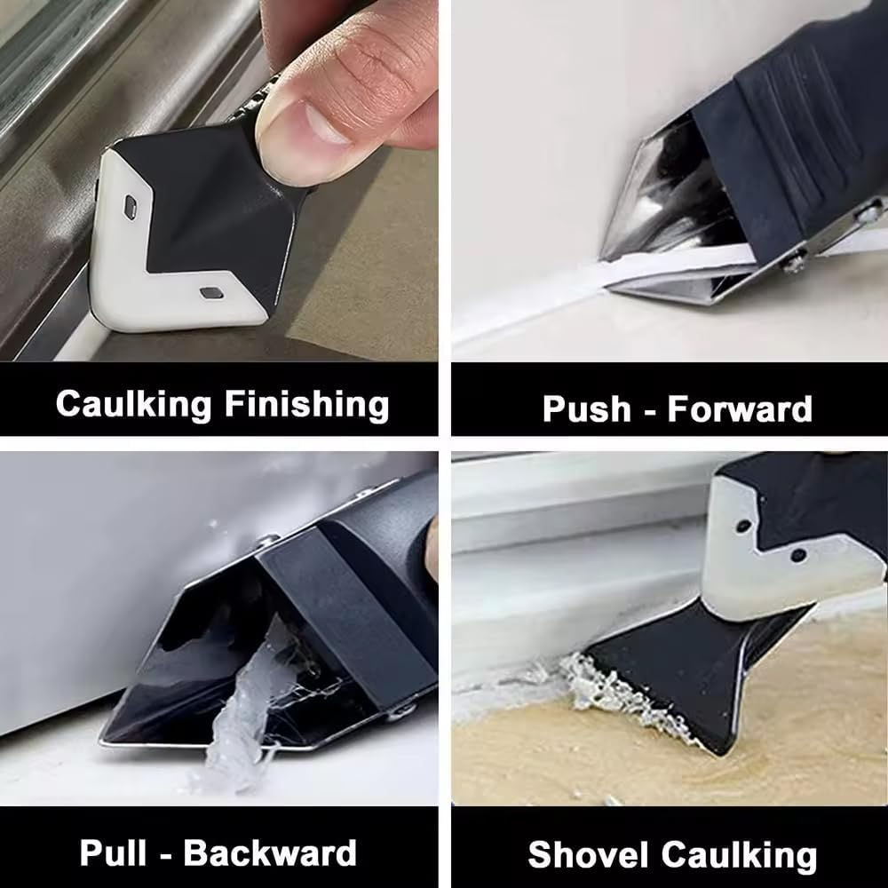 Cuțit Multifuncțional Îndepărtare și Aplicare Silicon – 5 Capete Netezire, Oțel + PVC [9]