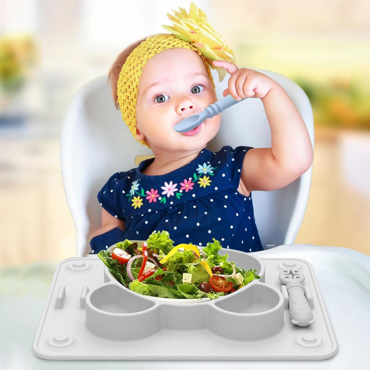 Farfurie pentru Bebelusi – Model Panda, Sigură, Fără BPA [6]