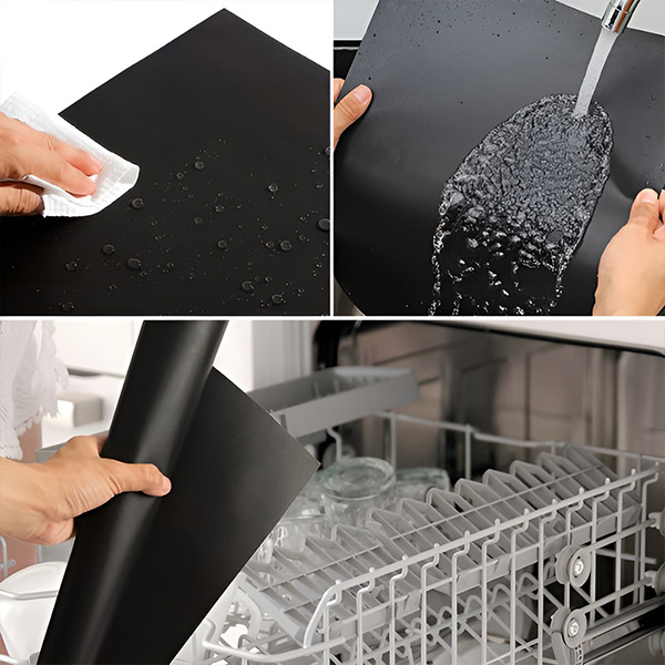 Folie Antiaderentă Grătar, Cuptor, Plită – Teflon Reutilizabil, Negru Mat [26]